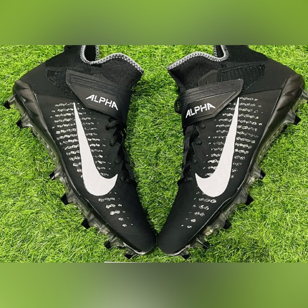 Nike Alpha Menace Pro 2 Mid Men's Football Cleats BLACK AQ3209-002 Size 10